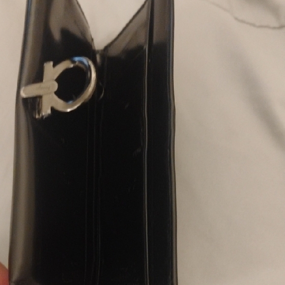 Salvatore Ferragamo Black Leather Wallet with Silver Accent - Picture 7 of 10